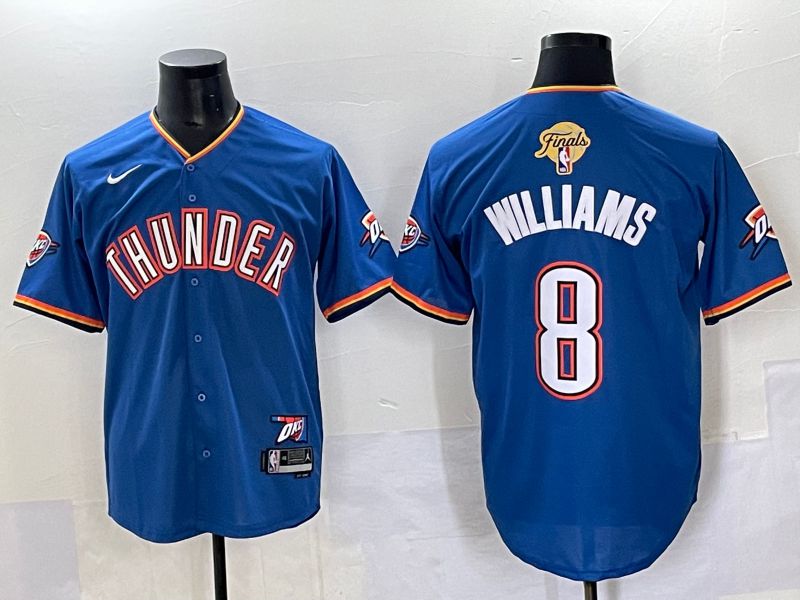 Men 2025 Oklahoma City Thunder #8 Williams Blue Nike Joint Name NBA Jersey style 1